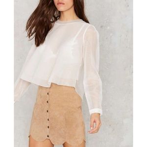 COPY - FINAL DAYS- 2/13 DONATION: J.O.A. Sheer multi layer white blouse